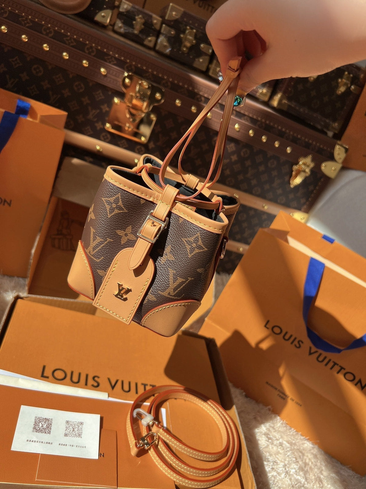 LV Mini Drawstring Bucket Bags(11.5*12*11.5)cm