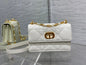 Dior Miss Caro White Macrocannage Lambskin Bag - 19 x 13 x 5.5 cm