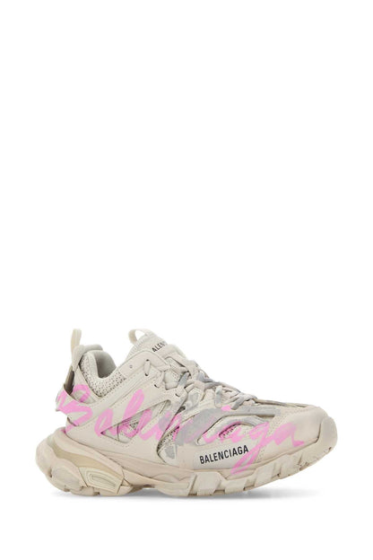 Balenciaga Women White Mesh And Rubber Track Sneakers