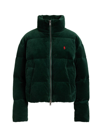 RALPH LAUREN WOMEN Corduroy Down Puffer Jacket Northwest Pine