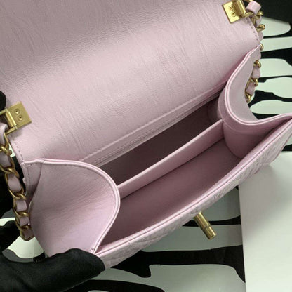 Chanel Mini Flap Bag Pink with top handle