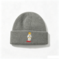Polo Bear Logo Knitted Beanie, Dark Grey Classic Winter Skull Hat