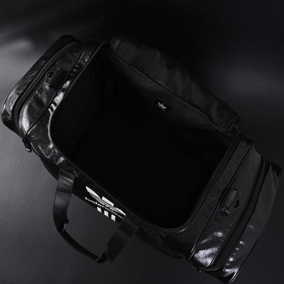 Balenciaga x adidas Large Duffel Travel Bag – Black with Trefoil Logo and Triple Stripes