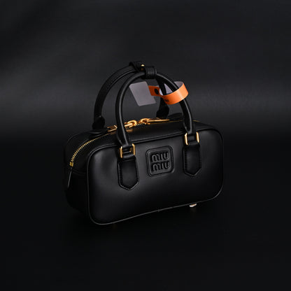 Miu Miu Leather Top Handle Satchel – Classic Black