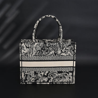 Dior Book Tote Bag – Black Toile de Jouy Embroidery