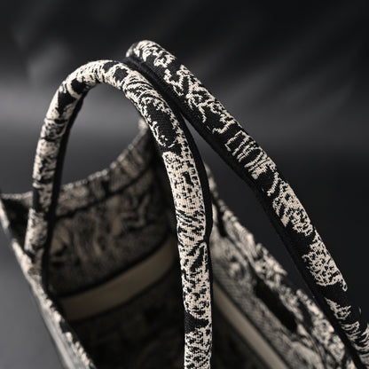 Dior Book Tote Bag – Black Toile de Jouy Embroidery