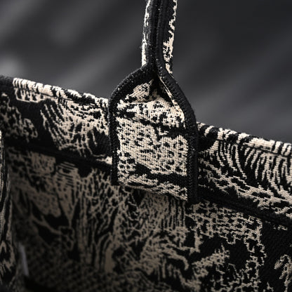 Dior Book Tote Bag – Black Toile de Jouy Embroidery