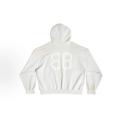 Balenciaga Bitcoin BB Logo Hoodie Unisex Off‑White