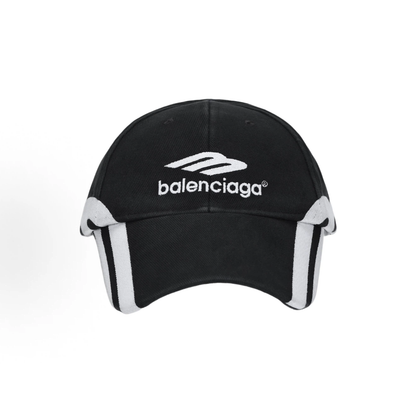 Balenciaga Side Graphic Logo Baseball Cap Unisex Black