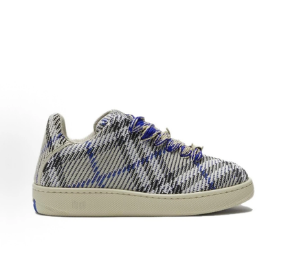 Burberry Knit Low‑Top Sneakers Blue Check Women Casual Shoes