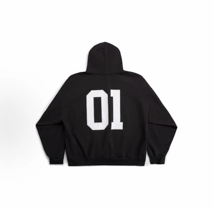 Balenciaga 01 Varsity Hoodie Unisex Black
