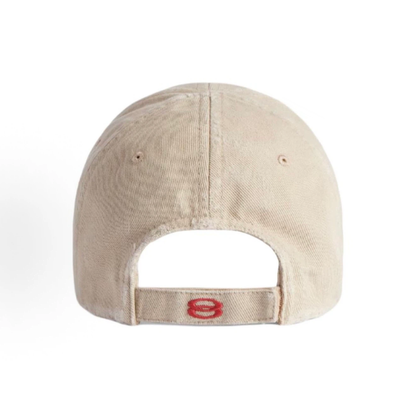Balenciaga Distressed Double‑B Logo Baseball Cap Unisex Beige
