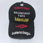 Balenciaga Multi‑Logo Distressed Baseball Cap Unisex Black
