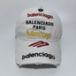 Balenciaga Multi‑Logo Distressed Baseball Cap Unisex White