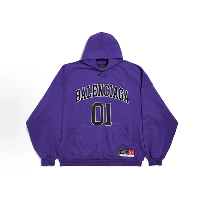Balenciaga 01 Varsity Hoodie Unisex Purple