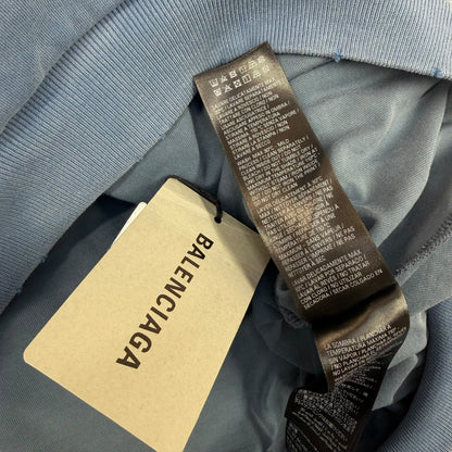 Balenciaga Washed Destruction Printed Logo Hoodie  Women