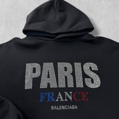 Balenciaga Paris Strass Cropped Hoodie  Women