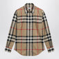Burberry - Slim-fit cotton twill check shirt in archive beige