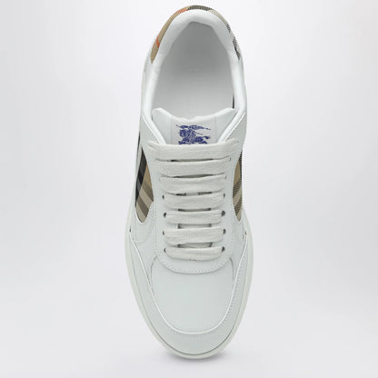 Burberry - White leather sneaker terrace and Check