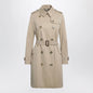 Burberry - Beige double-breasted Kensington cotton trench coat