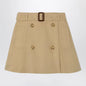 Burberry - Cotton twill trench skirt in sand beige