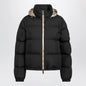 Burberry - Black Zip-Up Down Jacket with Check Detail