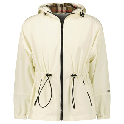 Burberry 'Birley' Check Hooded Rain Jacket Vanilla