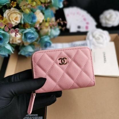 CHANEL 22C Pink Zip Coin wallet